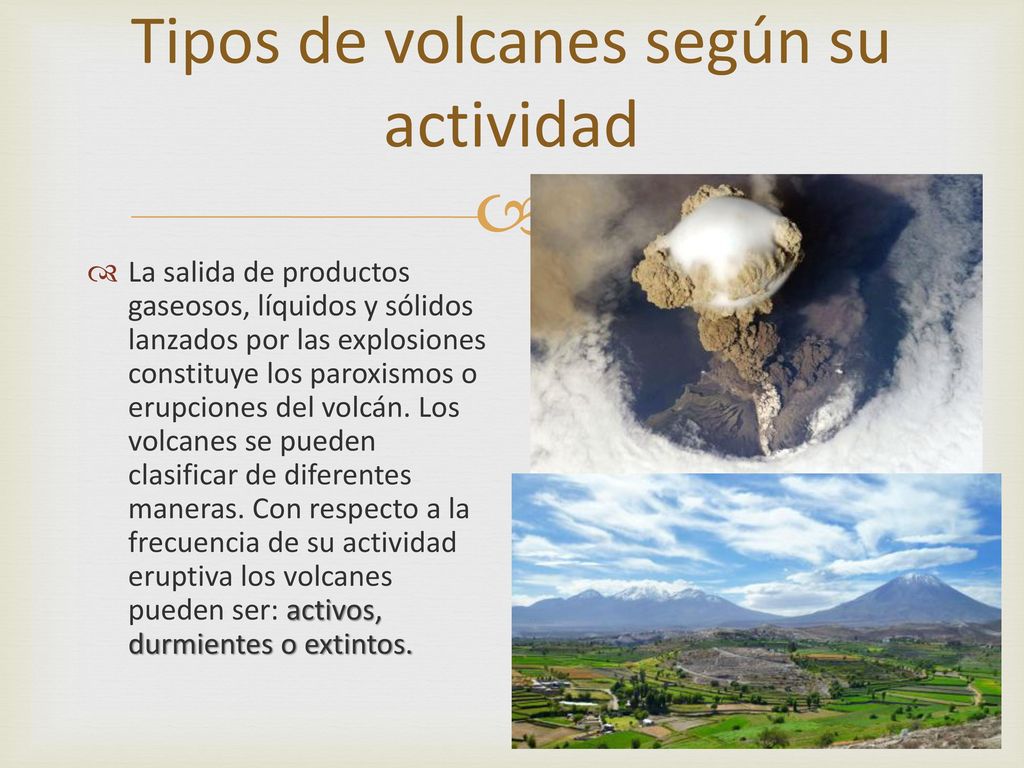 Tipos de volcanes según su actividad