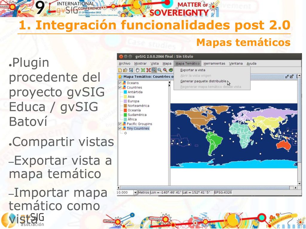 1. Integración funcionalidades post 2.0 Mapas temáticos