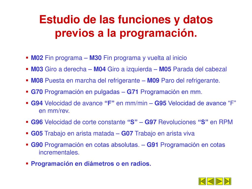 Estudio de las funciones y datos previos a la programación.