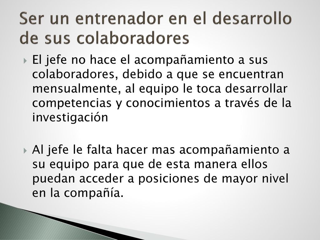 Ser un entrenador en el desarrollo de sus colaboradores