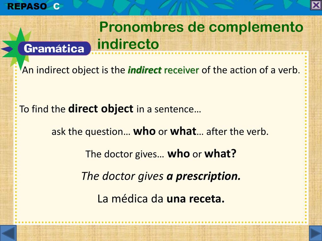 The doctor gives a prescription. La médica da una receta.
