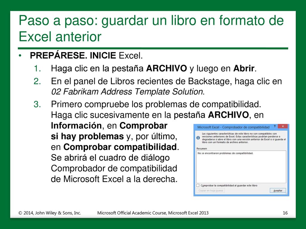 Paso a paso: guardar un libro en formato de Excel anterior