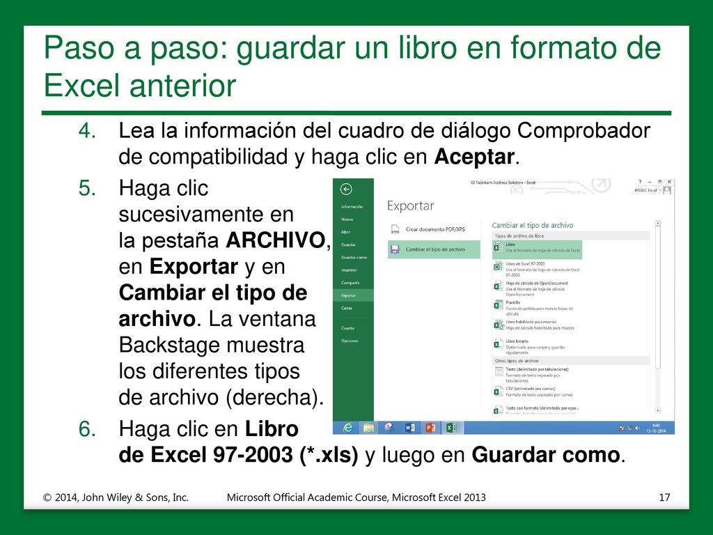 Paso a paso: guardar un libro en formato de Excel anterior