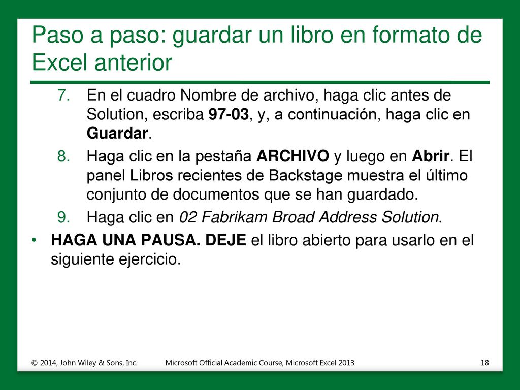 Paso a paso: guardar un libro en formato de Excel anterior