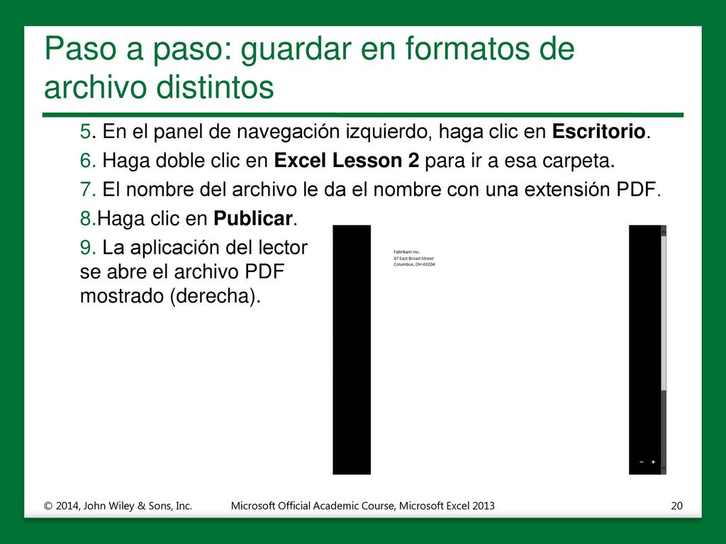 Paso a paso: guardar en formatos de archivo distintos