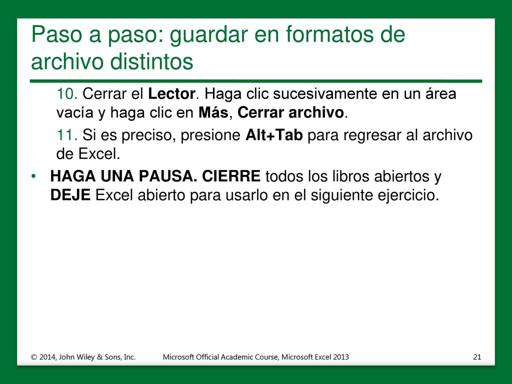 Paso a paso: guardar en formatos de archivo distintos