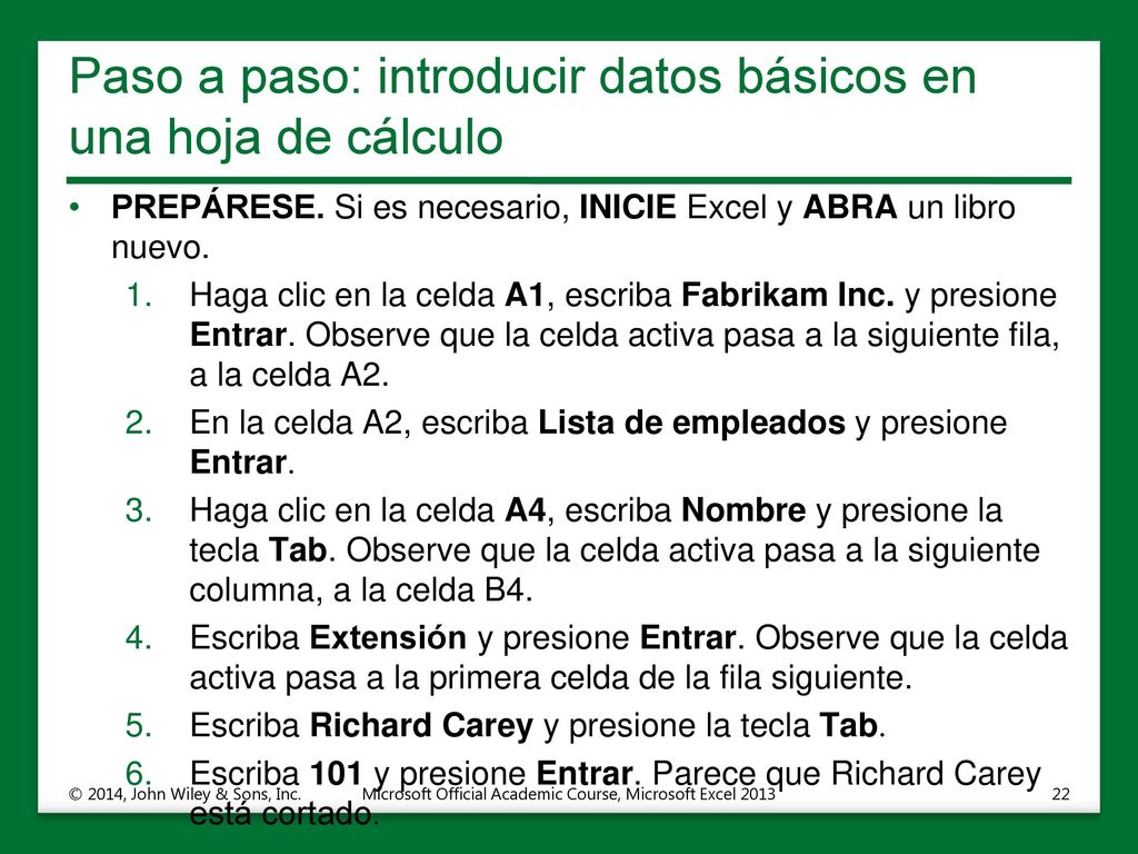 Paso a paso: introducir datos básicos en una hoja de cálculo