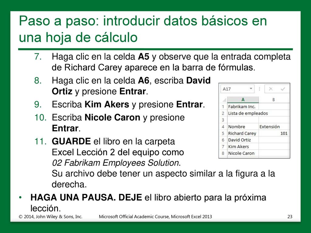Paso a paso: introducir datos básicos en una hoja de cálculo