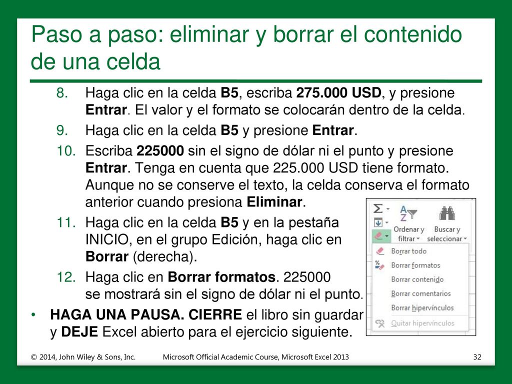 Paso a paso: eliminar y borrar el contenido de una celda