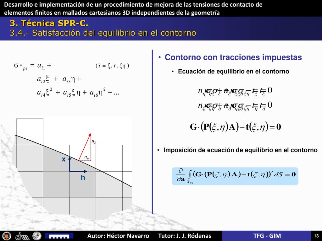 3. Técnica SPR-C Satisfacción del equilibrio en el contorno