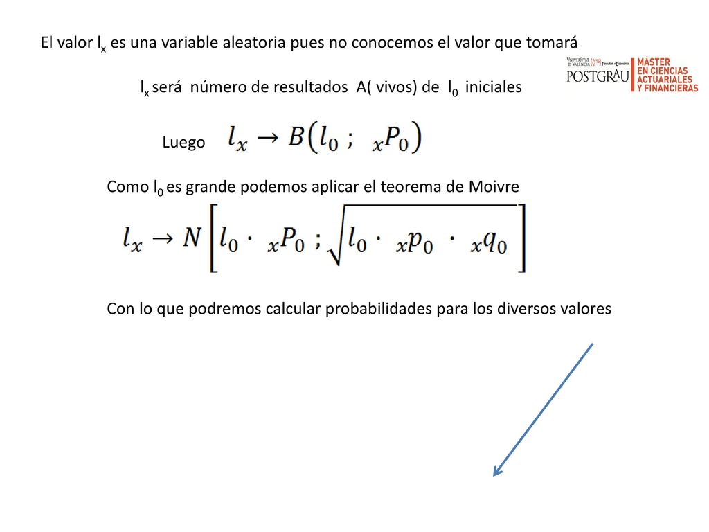 El valor lx es una variable aleatoria pues no conocemos el valor que tomará