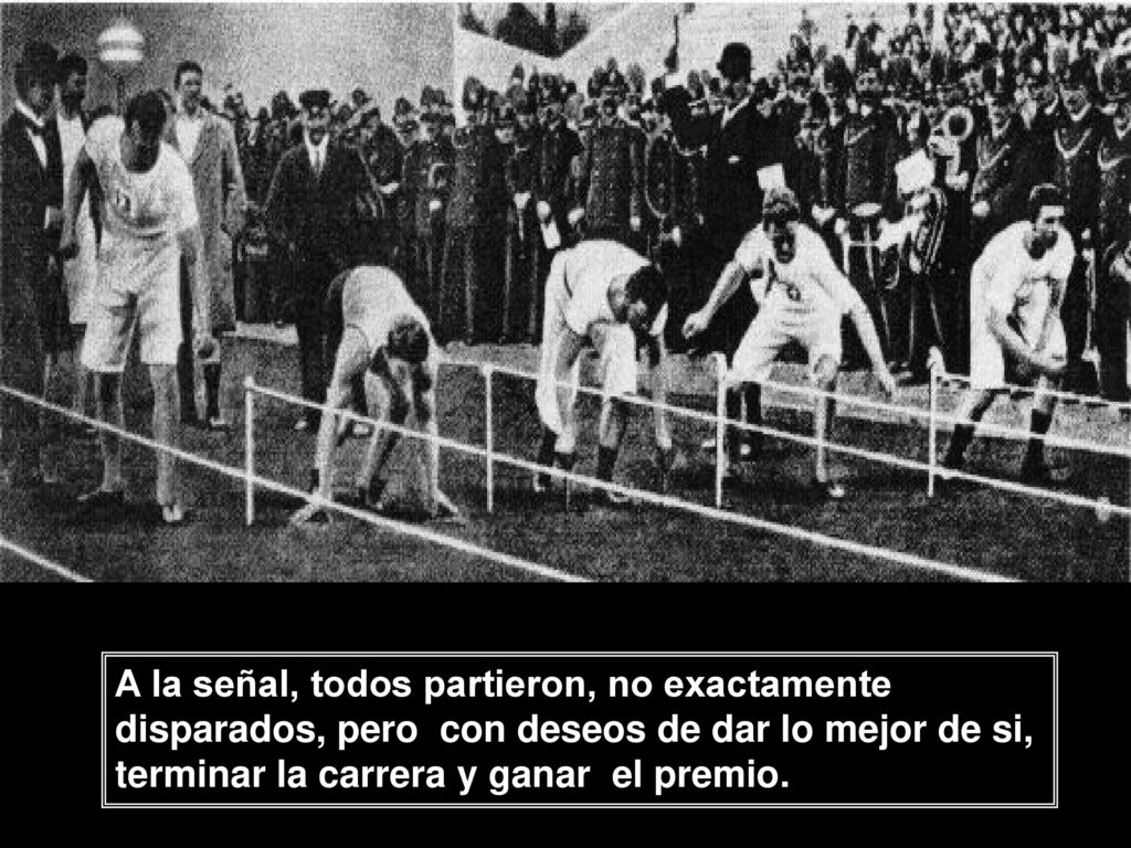 A la señal, todos partieron, no exactamente disparados, pero con deseos de dar lo mejor de si, terminar la carrera y ganar el premio.