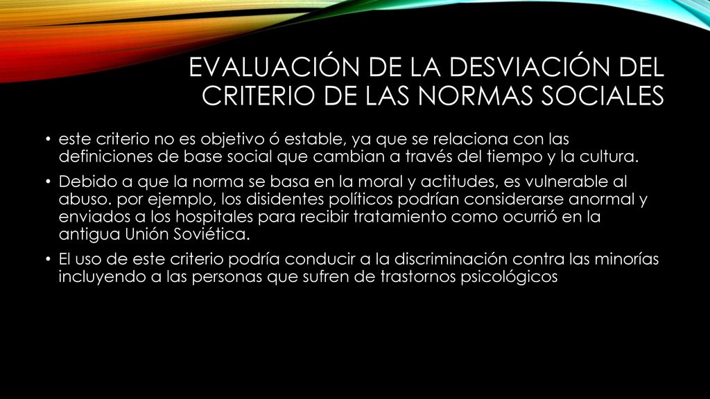 Evaluación de la desviación del criterio de las normas sociales