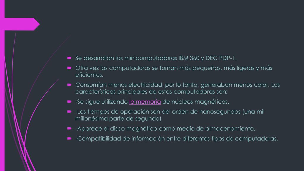 Se desarrollan las minicomputadoras IBM 360 y DEC PDP-1.