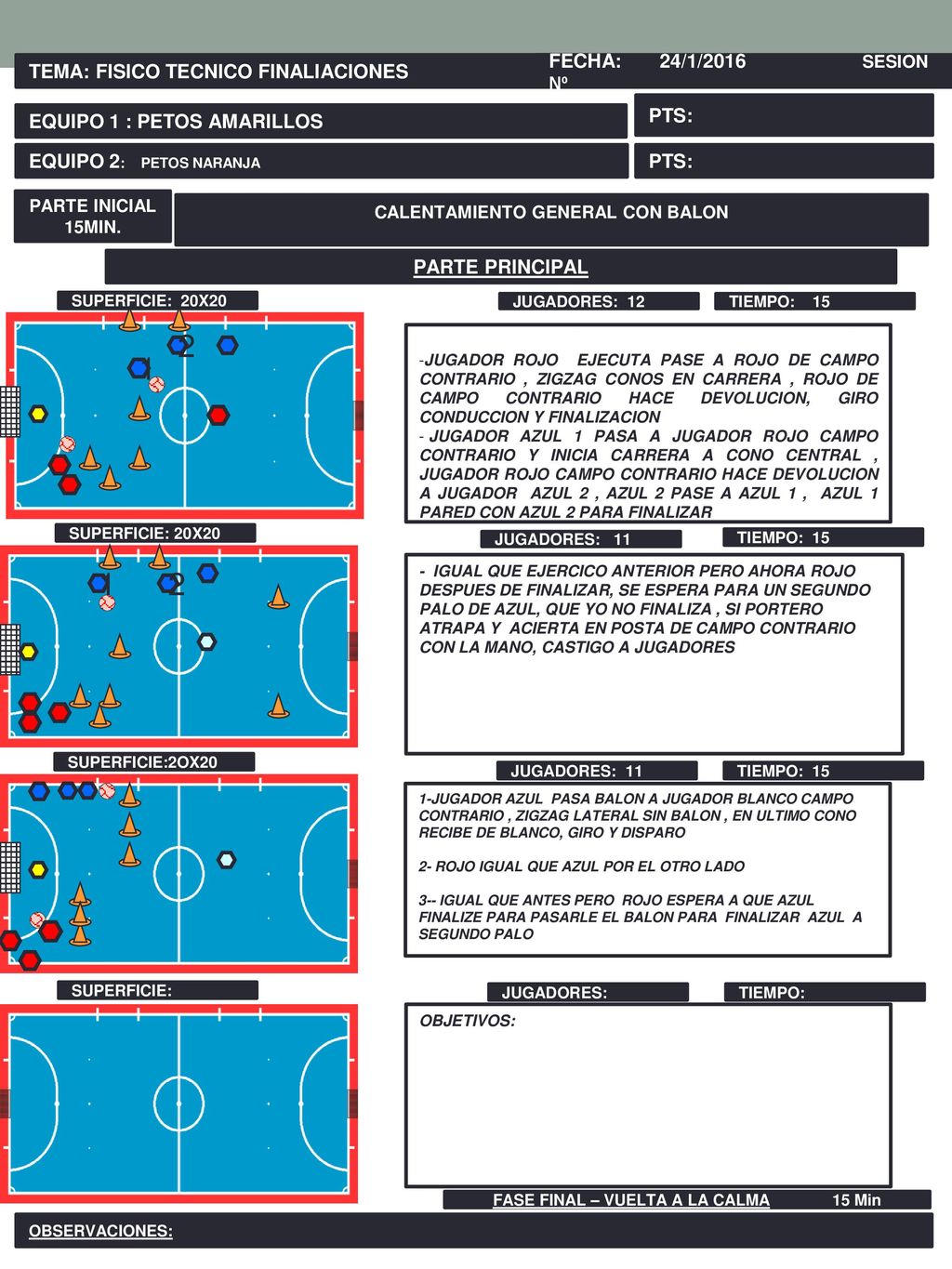 CALENTAMIENTO GENERAL CON BALON FASE FINAL – VUELTA A LA CALMA 15 Min