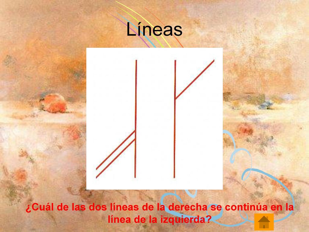 Líneas ¿Cuál de las dos líneas de la derecha se continúa en la línea de la izquierda
