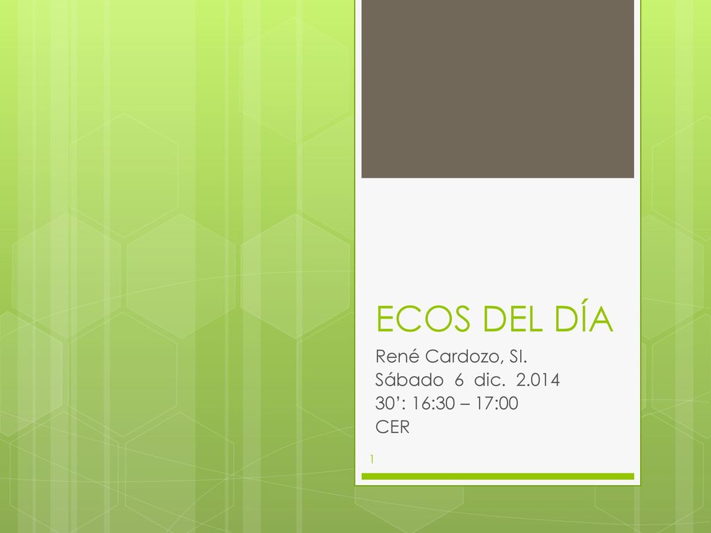 René Cardozo, SI. Sábado 6 dic ’: 16:30 – 17:00 CER