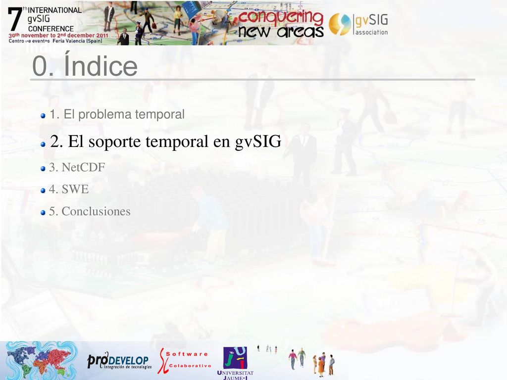 0. Índice 2. El soporte temporal en gvSIG Índice