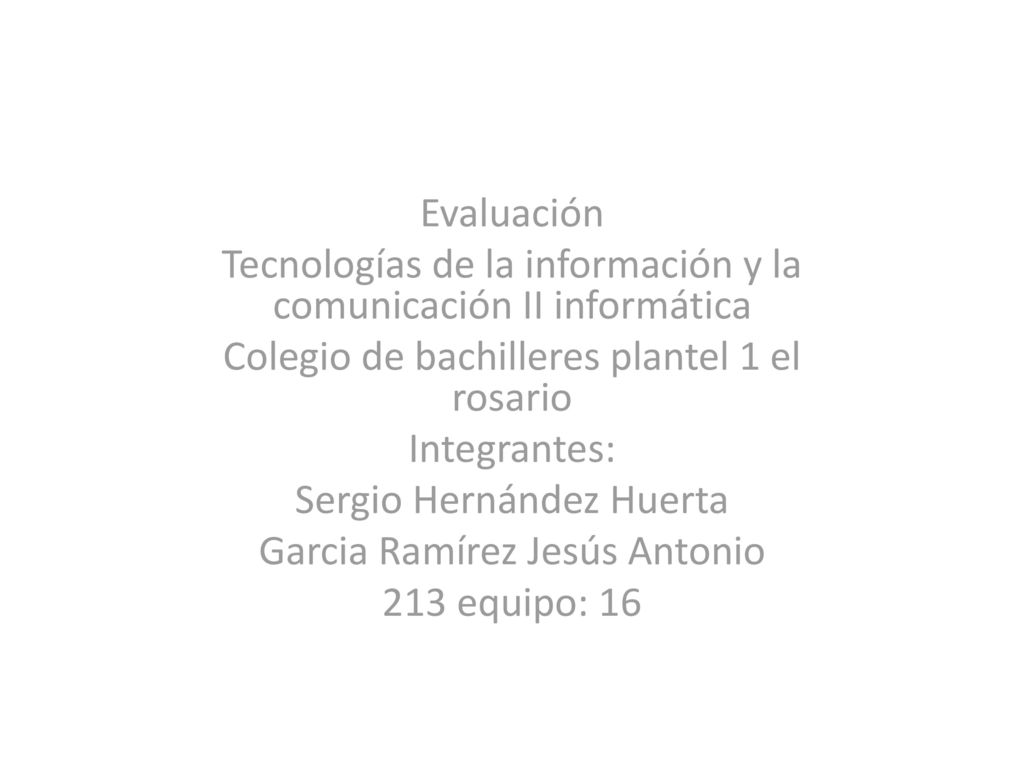 Tecnologías de la información y la comunicación II informática