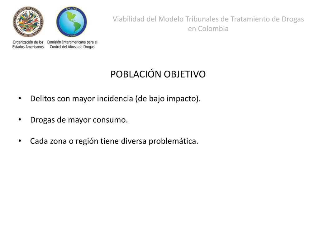 POBLACIÓN OBJETIVO Delitos con mayor incidencia (de bajo impacto).