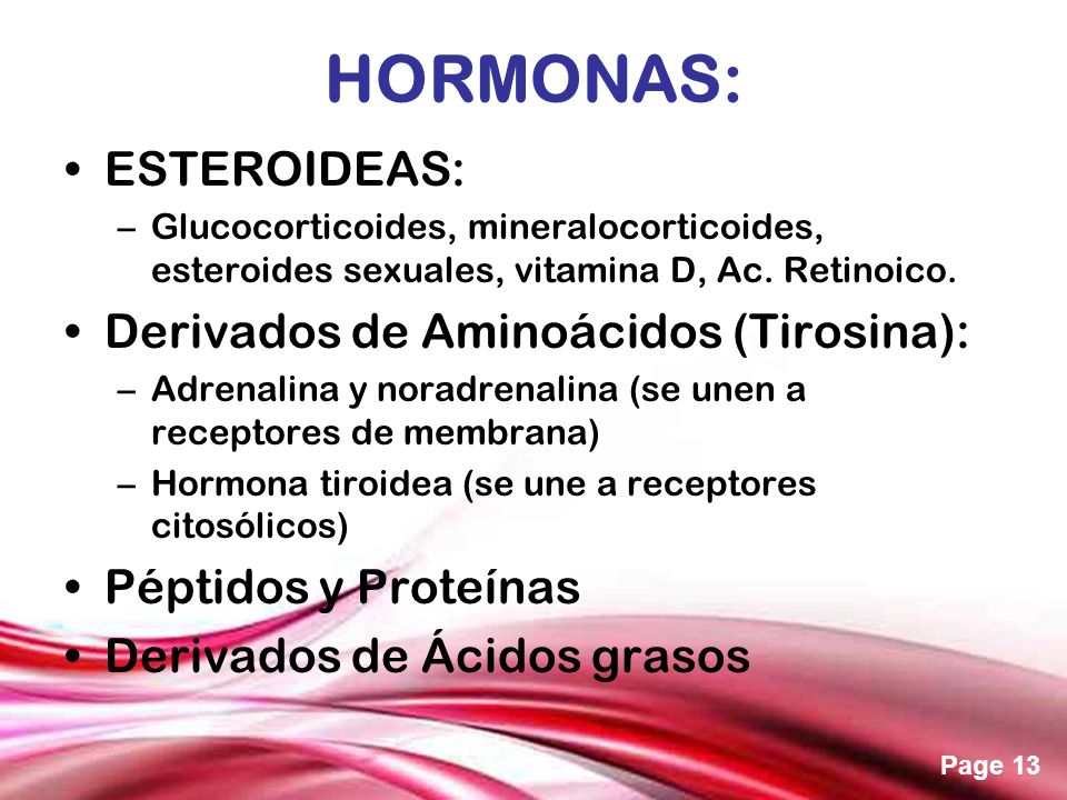 HORMONAS: ESTEROIDEAS: Derivados de Aminoácidos (Tirosina):