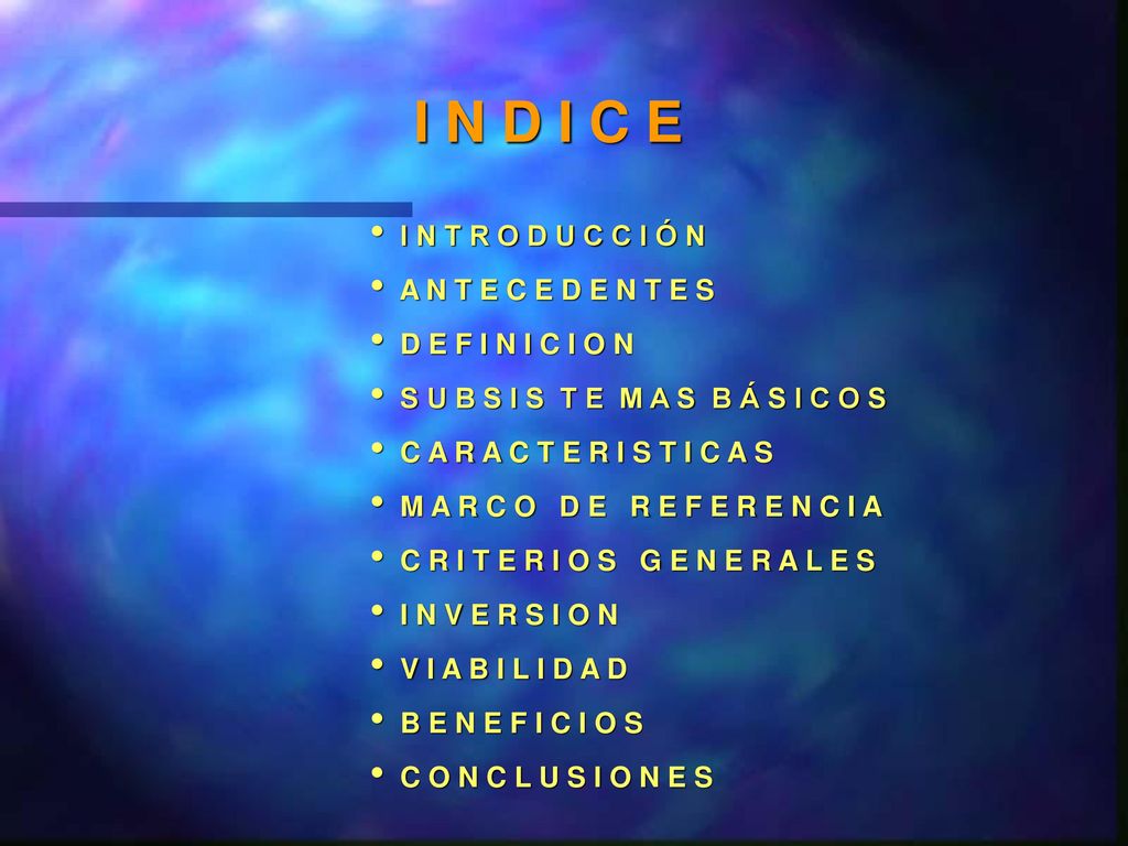 I N D I C E I N T R O D U C C I Ó N A N T E C E D E N T E S