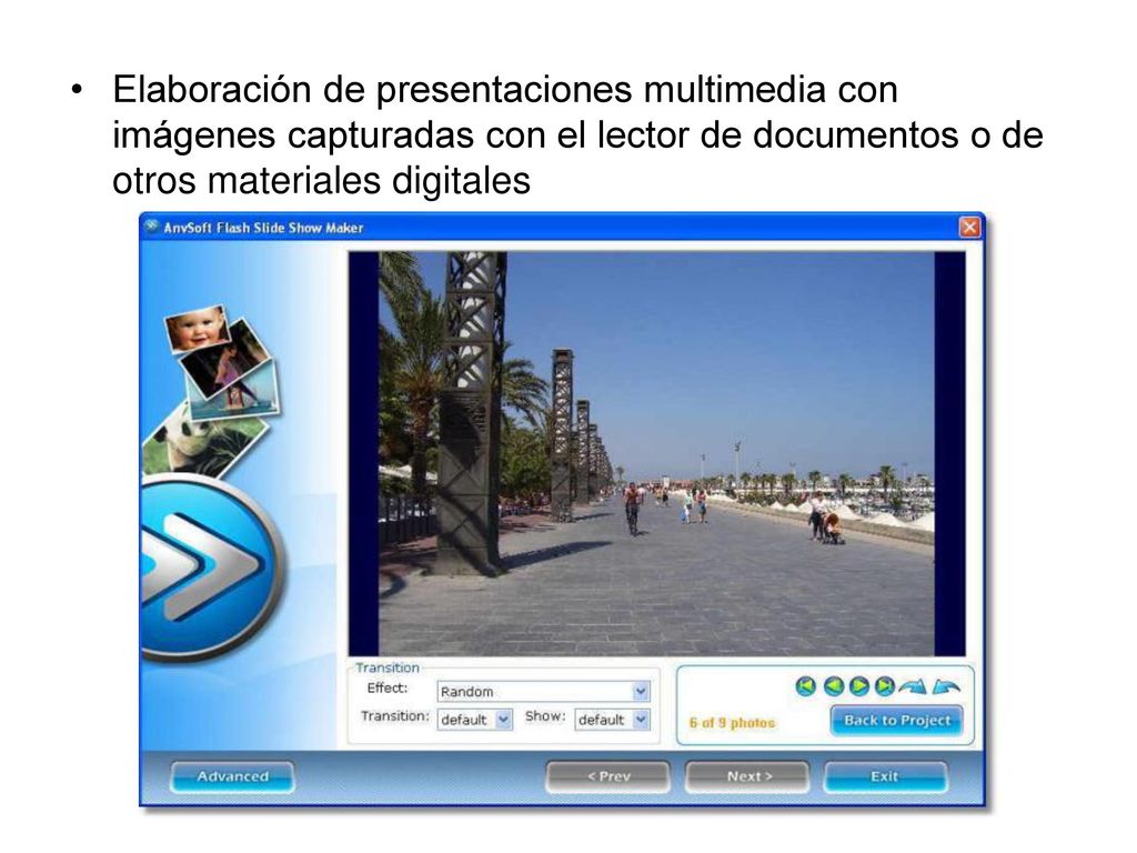 Elaboración de presentaciones multimedia con imágenes capturadas con el lector de documentos o de otros materiales digitales
