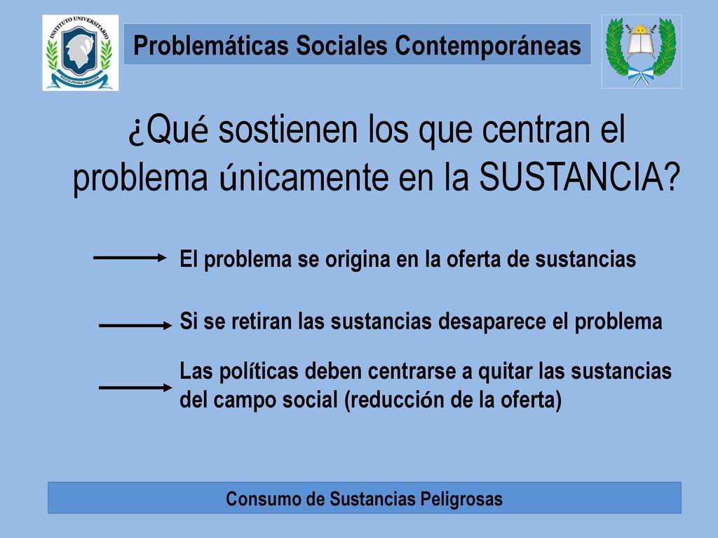 ¿Qué sostienen los que centran el problema únicamente en la SUSTANCIA
