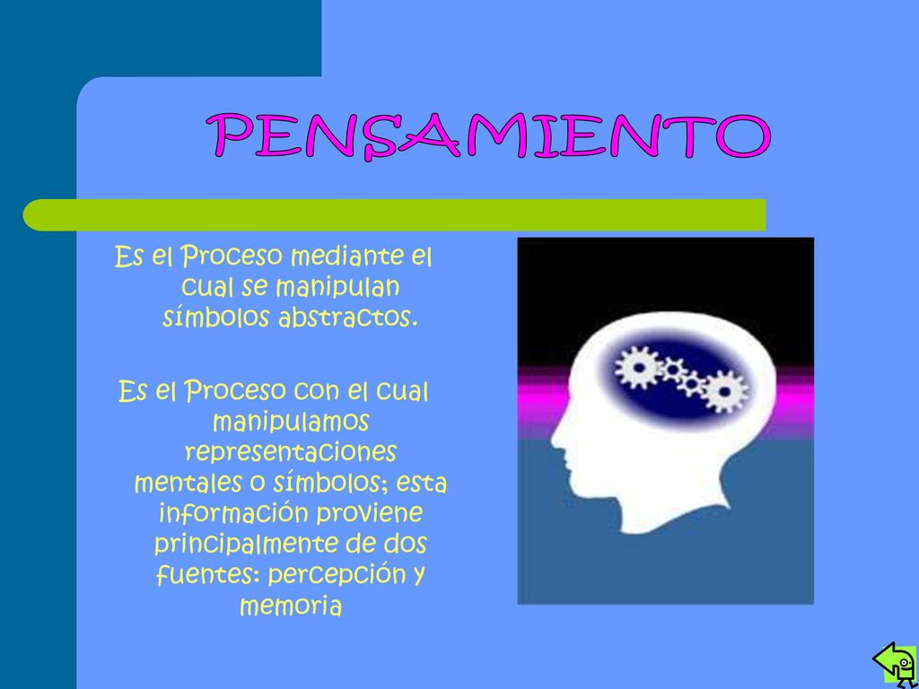 Es el Proceso mediante el cual se manipulan símbolos abstractos.