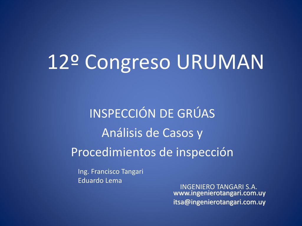 INSPECCIÓN DE GRÚAS Análisis de Casos y Procedimientos de inspección