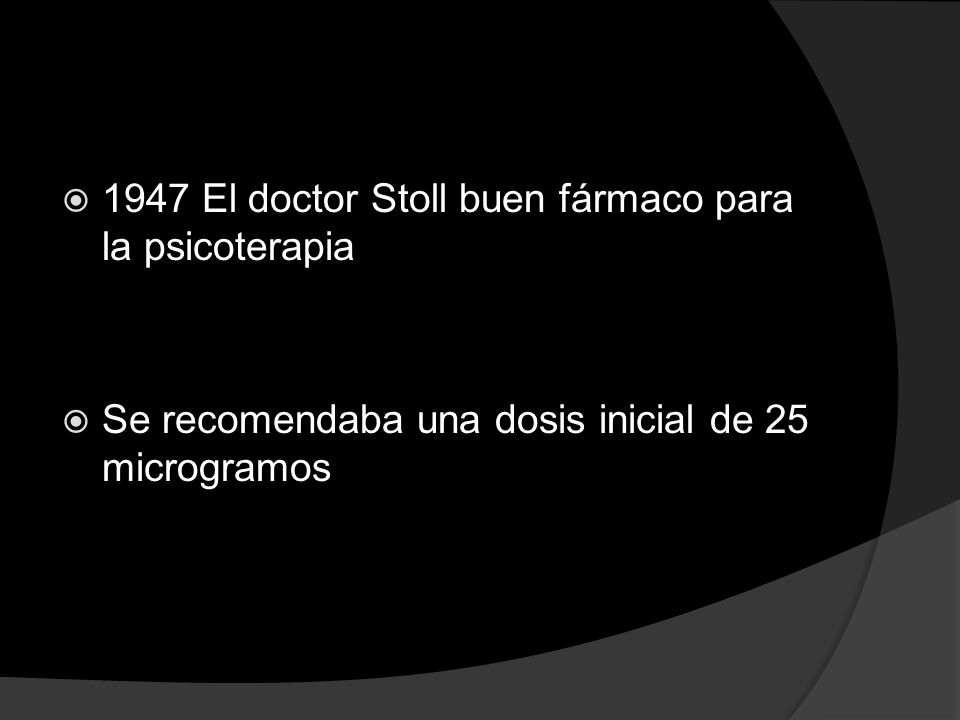 1947 El doctor Stoll buen fármaco para la psicoterapia