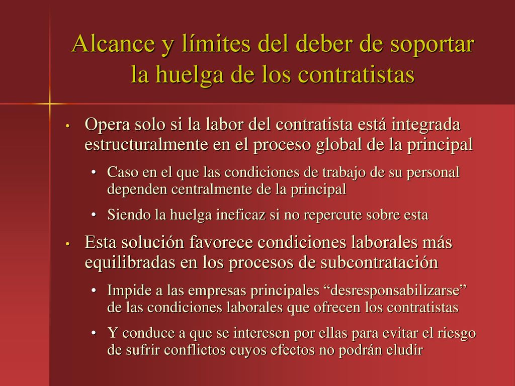 Alcance y límites del deber de soportar la huelga de los contratistas