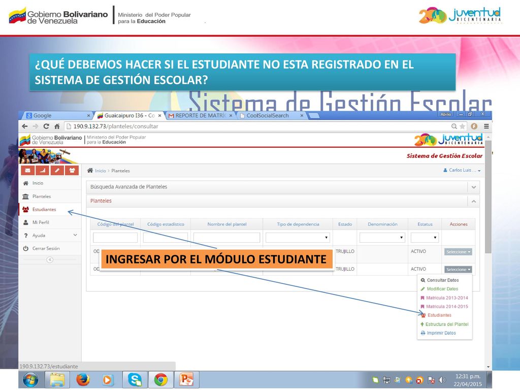 ¿QUÉ DEBEMOS HACER SI EL ESTUDIANTE NO ESTA REGISTRADO EN EL SISTEMA DE GESTIÓN ESCOLAR