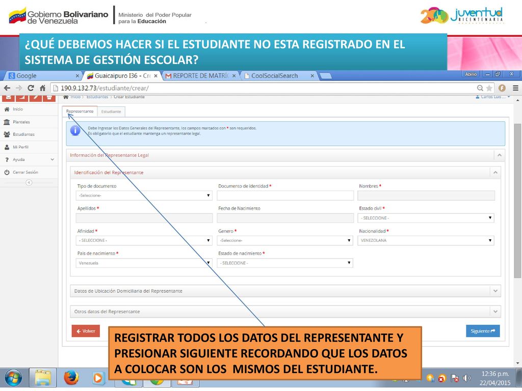 ¿QUÉ DEBEMOS HACER SI EL ESTUDIANTE NO ESTA REGISTRADO EN EL SISTEMA DE GESTIÓN ESCOLAR