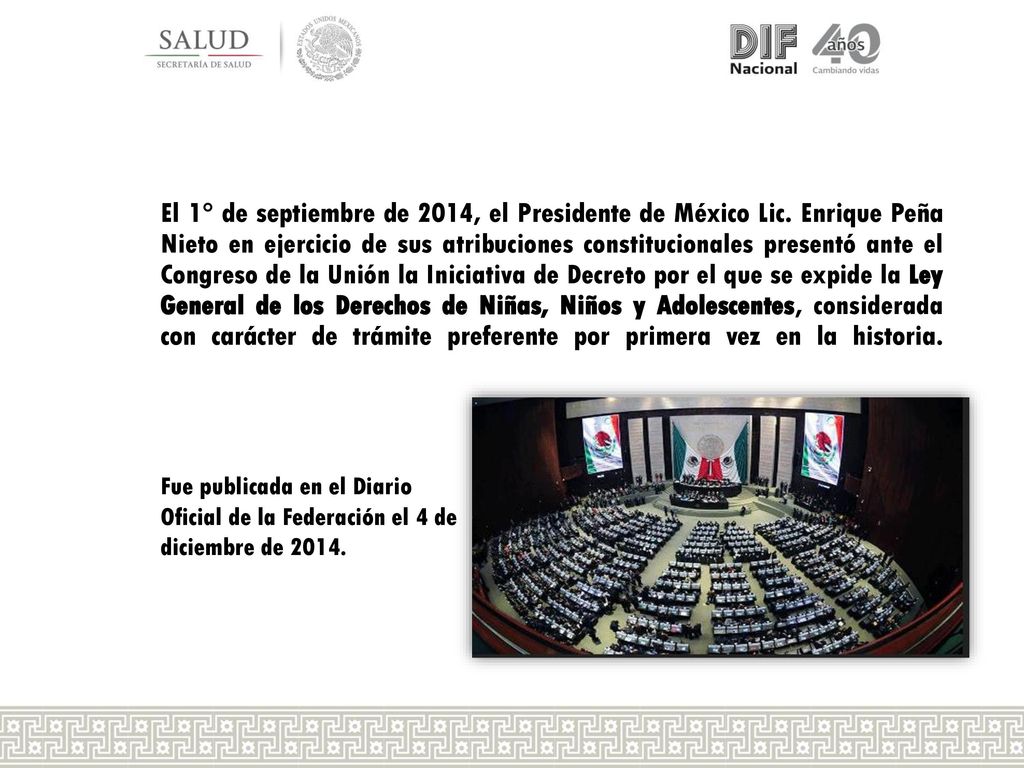 El 1° de septiembre de 2014, el Presidente de México Lic