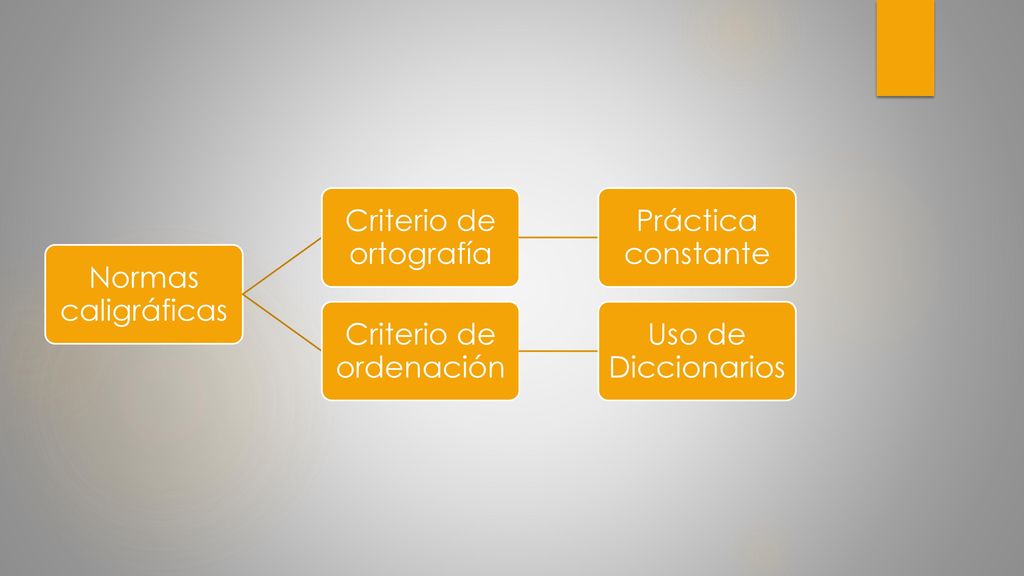 Criterio de ortografía Práctica constante Criterio de ordenación