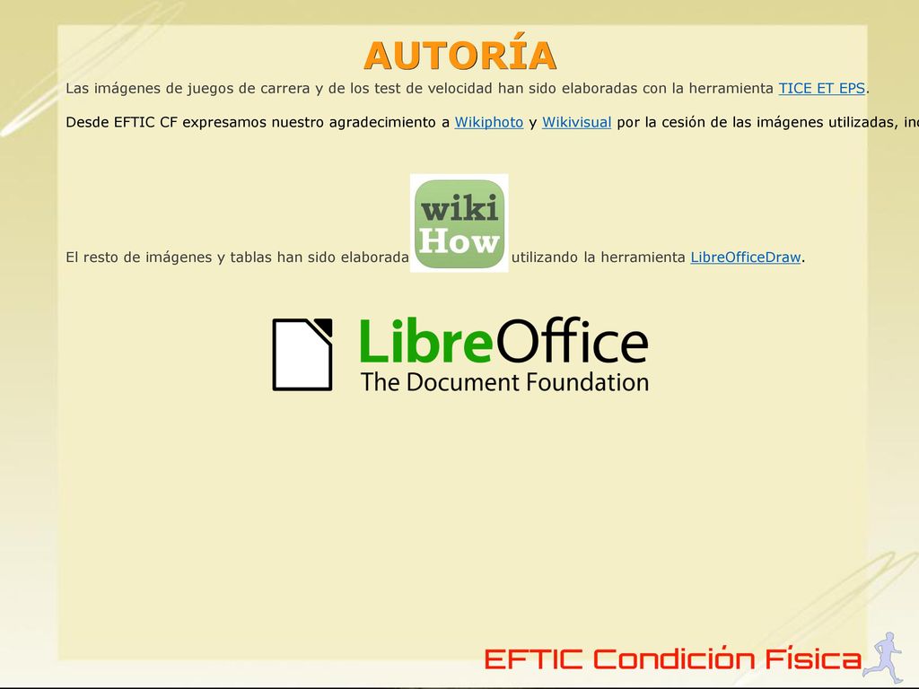 AUTORÍA Las imágenes de juegos de carrera y de los test de velocidad han sido elaboradas con la herramienta TICE ET EPS.