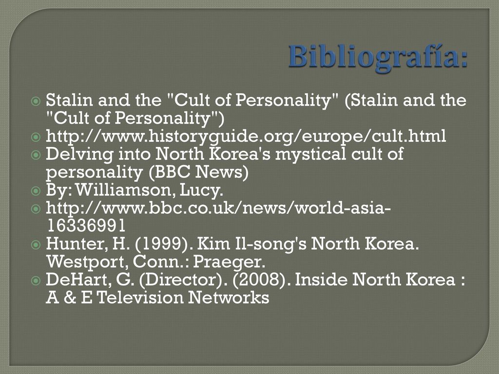 Bibliografía: Stalin and the Cult of Personality (Stalin and the Cult of Personality )