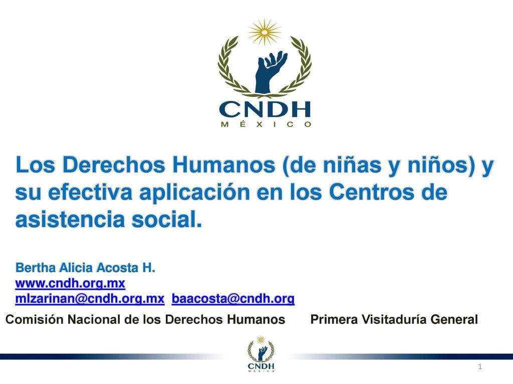 Los Derechos Humanos (de niñas y niños) y su efectiva aplicación en los Centros de asistencia social.