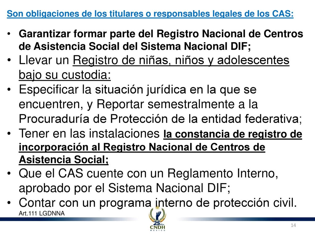 Llevar un Registro de niñas, niños y adolescentes bajo su custodia: