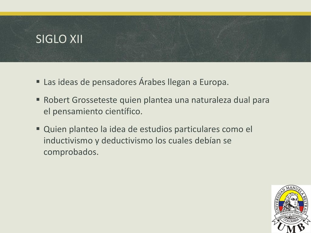SIGLO XII Las ideas de pensadores Árabes llegan a Europa.