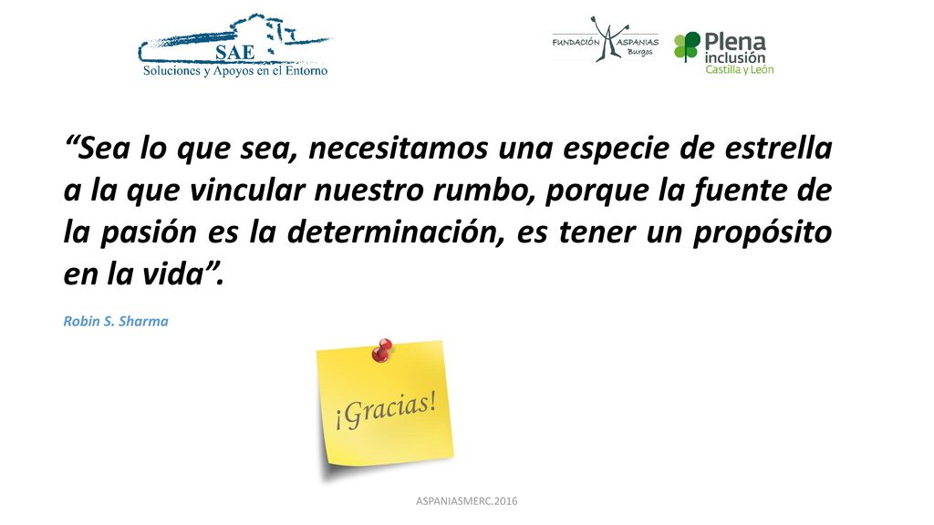 Sea lo que sea, necesitamos una especie de estrella a la que vincular nuestro rumbo, porque la fuente de la pasión es la determinación, es tener un propósito en la vida .