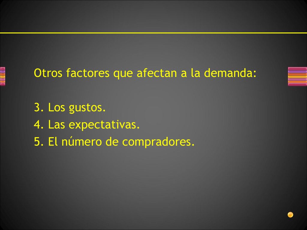 Otros factores que afectan a la demanda: 3. Los gustos.