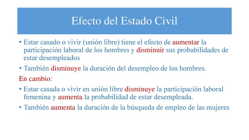 Efecto del Estado Civil