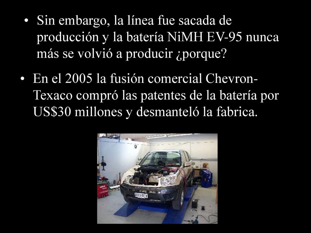 Sin embargo, la línea fue sacada de producción y la batería NiMH EV-95 nunca más se volvió a producir ¿porque