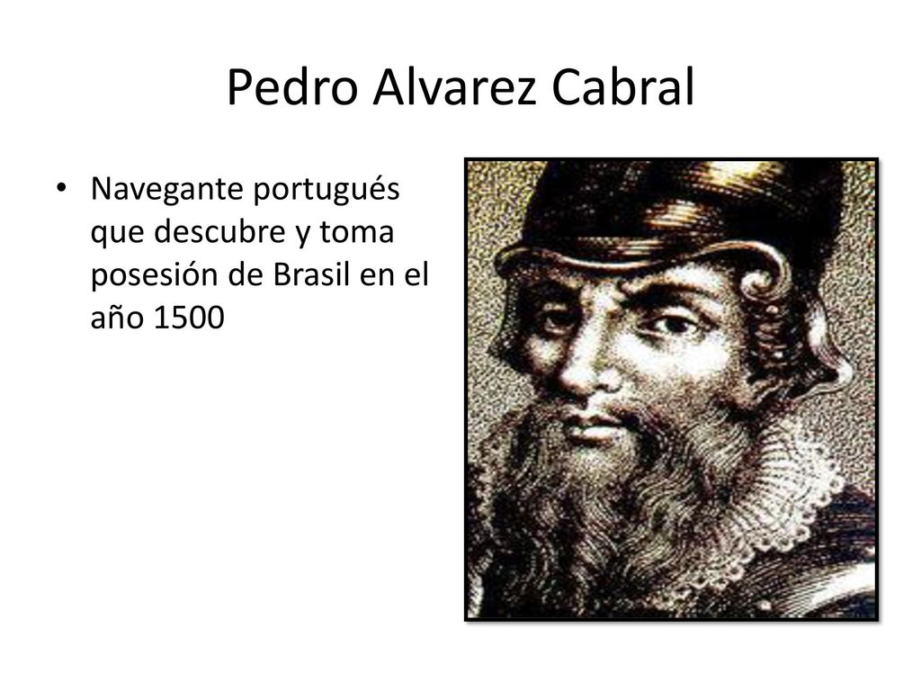 Pedro Alvarez Cabral Navegante portugués que descubre y toma posesión de Brasil en el año 1500