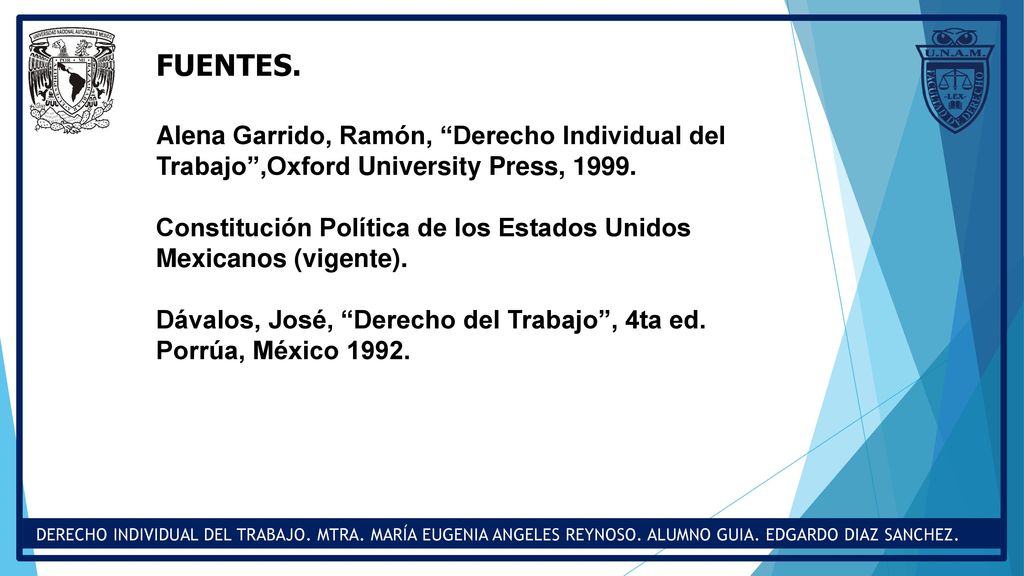 FUENTES. Alena Garrido, Ramón, Derecho Individual del Trabajo ,Oxford University Press,