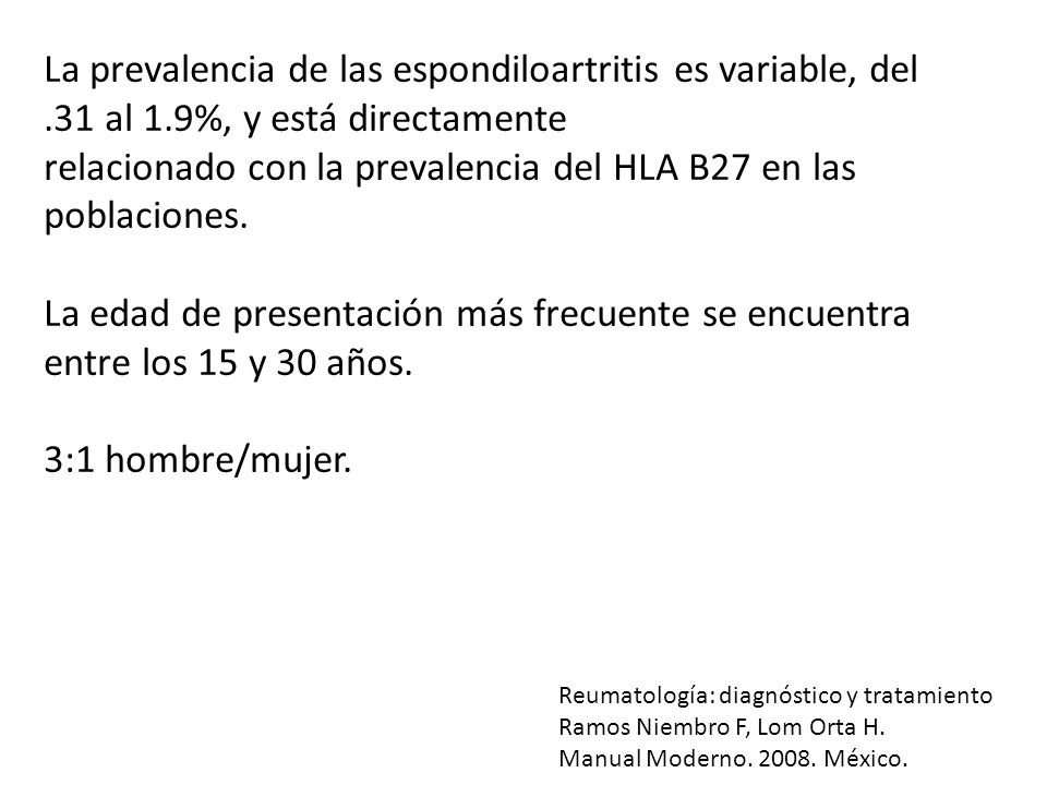 relacionado con la prevalencia del HLA B27 en las poblaciones.