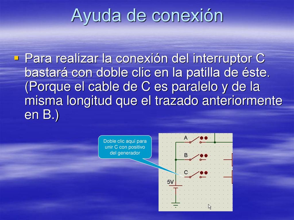 Doble clic aquí para unir C con positivo del generador