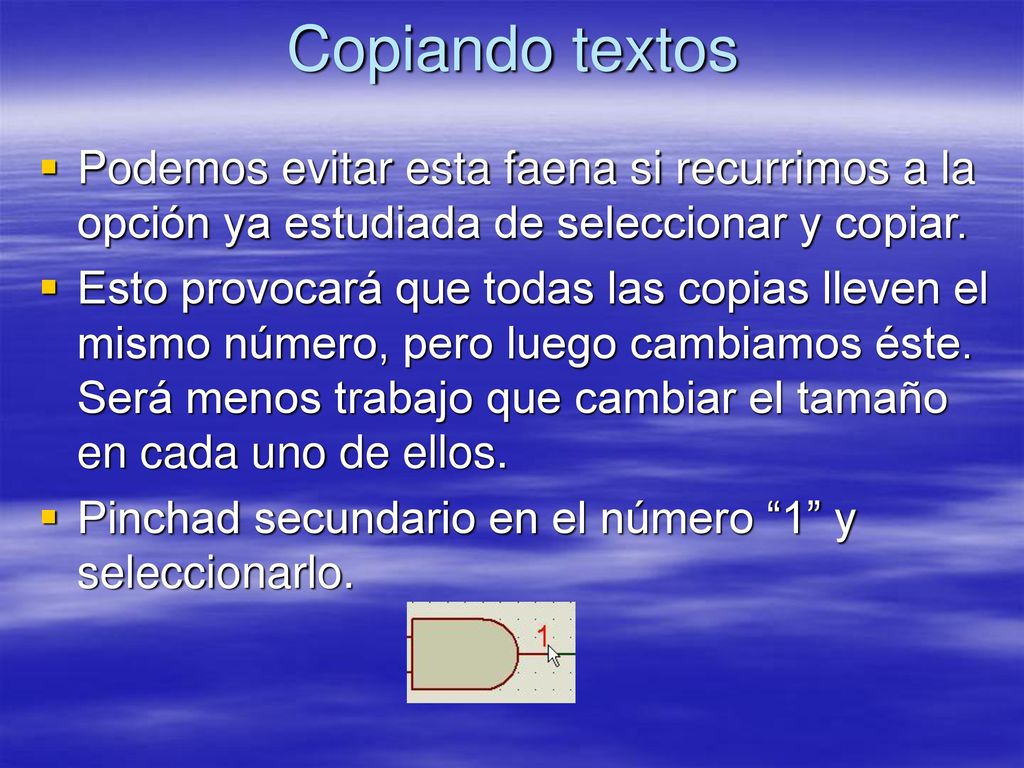 Copiando textos Podemos evitar esta faena si recurrimos a la opción ya estudiada de seleccionar y copiar.